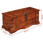Toy Chest for Boys Storage Solid Acacia Wood Vintage Wooden Storage Box Storage Chest Trunk 90 x 40 x 40 cm by BIGTO