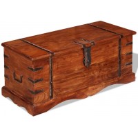 Toy Chest for Boys Storage Solid Acacia Wood Vintage Wooden Storage Box Storage Chest Trunk 90 x 40 x 40 cm by BIGTO