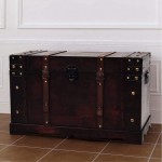 Treasure Chest Wooden Storage Trunks Vintage Treasure Chest Wood Box With Latch Closure for Place Food Drinks and Items Storage like Clothes Books 26 x 15 x 16 inches