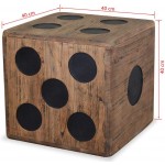 Unfade Memory Storage Box Wooden Storage Chest with Dice Design,Treasure Chest,Coffee Table,Side Table,for Living Room Bedroom,Mindi Wood,15.7"x15.7"x15.7"