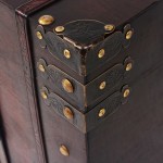 Vintage Treasure Chest Sturdy Chipboard Storage Trunk with Metal Latch for Home Livingroom Bedroom Cafe Bar Hotel