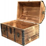 VintiquewiseTM Large Wooden Pirate Lockable Trunk with Lion Rings