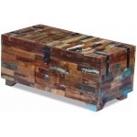Wooden Chest Coloured Handcraft Storage Chest Antique Sufficient Space Multifunction for Decorative Items for Drinks