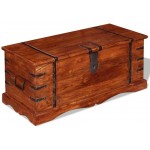 Wooden Treasure Trunk Storage Chest Old-Fashioned Antique Vintage Style Storage Box Trunk Cabinet for Bedroom Closet Home Organizer Collection Furniture Decor 35.4" x 15.7" x 15.7"