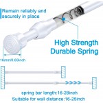 2PCS White Tension Rod Spring Curtain Rods 16 to 28 Inch Expandable Curtain Rod Spring Curtain Rod Spring Rods Tensions Rod Tension Curtain Rods spring tenstions curtain rod