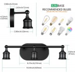 3-Light Vanity Light Fixture Industrial Wall Sconce Lighting Black Farmhouse Bathroom Vanity Wall Lights E26 Base Vintage Metal Indoor Wall Lamp for Mirror Bulb Not Included