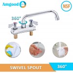 AmGood Deck Mount Kitchen Sink Faucet | 10" Swivel Spout | 4" Center | NSF | Commercial Kitchen Utility Laundry