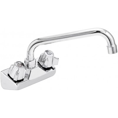 AmGood Wall Mount Kitchen Sink Faucet | 10" Swivel Spout | 4" Center | NSF | Commercial Kitchen Utility Laundry