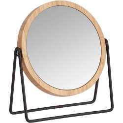 Basics Vanity Mirror with Bamboo Rim 1X 5X Magnification