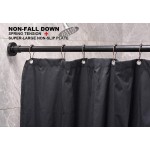 BRIOFOX Shower Curtain Rod 43-73 Inches Matte Black Never Rust and Non-Fall Down Spring Tension Rod Stainless Steel
