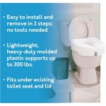 Carex E-Z Lock Raised Toilet Seat Adds 5 Inches to Toilet Height Elderly and Handicap Toilet Seat Riser Round Or Elongated Toilets