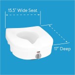 Carex E-Z Lock Raised Toilet Seat Adds 5 Inches to Toilet Height Elderly and Handicap Toilet Seat Riser Round Or Elongated Toilets
