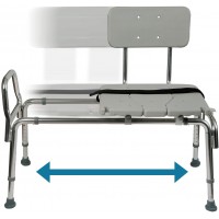 DMI Tub Transfer Bench and Shower Chair with Non Slip Aluminum Body Adjustable Seat Height and Cut Out Access Holds Weight up to 400 Lbs Bath and Shower Safety Transfer Bench