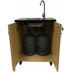 FixtureDisplays® Portable Sink Self Contained Hand Wash Station Mobile Sink Water Fountain Portable Sink Water Supply w Pump 110V Power Caulk All Places to Water Proof 18536-2D