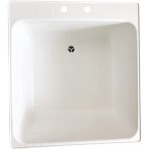 Free Standing Laundry Tub White Utility Sink Basin Fixture with Floor Mount Steel Legs 23 in. Wide 25 in. Long 15 in. Height 4 in. Center set Holes