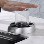 Glass Rinser for Kitchen Sink BoomHoze Silver Bottle Rinser Cup Washer Bar Glass Rinser Kitchen Sink Accessories