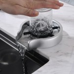 Glass Rinser for Kitchen Sink BoomHoze Silver Bottle Rinser Cup Washer Bar Glass Rinser Kitchen Sink Accessories