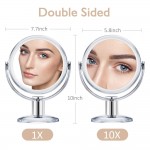 Gotofine Double Sided Magnifying Makeup Mirror 1X & 10X Magnification with 360 Degree Rotation- Clear & Transparent