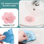 Hair Catcher Silicone Hair Stopper Shower Drain Covers Bathtub and Shower Drain Protectors with Suction Cups Suit for Bathroom Bathtub and Kitchen 4 Pack