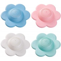 Hair Catcher Silicone Hair Stopper Shower Drain Covers Bathtub and Shower Drain Protectors with Suction Cups Suit for Bathroom Bathtub and Kitchen 4 Pack