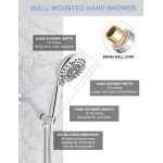 Handheld Shower Head SR SUN RISE 6-Settings 4.8 Inches High Pressure Shower Head with 2.45 Meter 96 Inch Long 304 Stainless Steel Shower Hose and Shower Arm Mount with Brass Ball Joint,Chrome