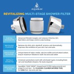 HD Revitalizing Shower Filter AQUABLISS Latest High Output Filtration. 2x Vitamin C Minerals for Luscious Hair Skin & Nails KDF CS VC for Less Harsh Chemicals Chlorine Sediment Metals SF400
