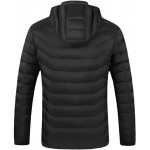 Heated Jackets for Men Rechargeable Outdoor Winter Warm Coat 3 Heating Zipper Parka Overcoat Windbreaker Thermal Cardigan