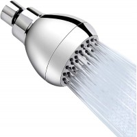 High Pressure Shower Head 3 Inches Anti-clog Anti-leak Fixed Showerhead Chrome with Adjustable Swivel Brass Ball Joint for Relaxing and Comfortable Shower Experience Aisoso