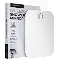 HONEYBULL Shower Mirror Fogless for Shaving Medium 6x8in Flat Anti Fog Mirror with Razor Holder for Shower Mirrors Shower Accessories Bathroom Mirror Bathroom Accessories Holds Razors For Men