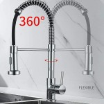 Laundry Utility Room Sink faucets with Pull Down Sprayer Spring Sink Faucet Low Lead Commercial Solid Brass Single Handle Single Lever Faucet Polished Chrome barFaucets 360° Rotating spout