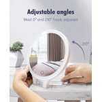 Magnifying Mirror 10X 1X Double Sided Magnification Makeup Vanity Mirror Rechargeable Lighted Mirror with 3 Color Lighting Modes Adjustable Rotation LED Vanity Desk Mirror White