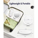 Magnifying Mirror 10X 1X Double Sided Magnification Makeup Vanity Mirror Rechargeable Lighted Mirror with 3 Color Lighting Modes Adjustable Rotation LED Vanity Desk Mirror White