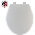 MAYFAIR 880SLOW 000 Caswell Toilet Seat will Slowly Close and Never Loosen ROUND Long Lasting Plastic White