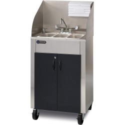Ozark River Elite PRO 3 Black Doors Black Edging Triple Basin Self-Contained Portable Hot Water Handwashing Sink NSF Certified
