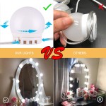 Pretmess Hollywood Style Vanity Mirror Lights Kit Adjustable Color and Brightness with 10 LED Light Bulbs Lighting Fixture Strip for Makeup Vanity Table Set in Dressing Room Mirror Not Include