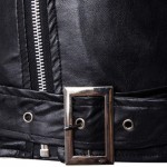 Pu Leather Jacket Men Motorcycle Lapel Asymmetric Zip-Up Blet Slim Fit Biker Coat Bomber Outwear Overcoat Fashion Casual Tops