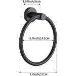 Pynsseu Matte Black Towel Ring for Bathroom 1 Pack Kitchen Bath Towel Holder Hangers Wall Mount Heavy Duty Storage Stainless Steel