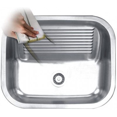 Small Practical Sink Laundry Tub 304 Stainless Steel Balcony Laundry Tub with Washboard Easy to Clean Brushed Surface Practical Bathtub Cleaning Sink Fast Drainage Silent Noise Reduction