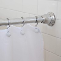 Splash Home Eire Shower Curtain Rod 42-72 inch Adjustable Tension Spring Hold Bathroom Accessories Rust Resistant Anti-Slip No Drilling Easy to Use Chrome