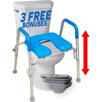 The Ultimate™ Raised Toilet Seat Voted#1 Most Comfortable. Padded with Armrests. Adjustable Height. Premium Elevated Toilet Seat with Arms for Standard and Elongated Toilets.