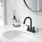 YardMonet Black Bathroom Faucets 2 Handle Bathroom Sink Faucet 4-Inch Centerset Bathroom Sink Faucet with Pop Up Drain and Water Supply Lines Bathroom Faucet Black