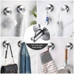 Yohom 2Pcs SUS 304 Stainless Steel Vacuum Suction Cup Hooks Shower Holder Removable Bathroom Shower Hook Suction Towel Rack and Kitchen Organizer for Towel Hook Bathrobe and Loofah,Brushed Finish
