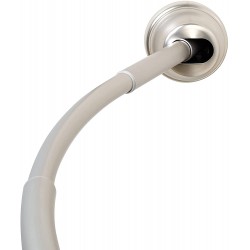 Zenna Home E40S2ALBN NeverRust Rustproof Dual Mount Curved Stall Shower Rod 32" to 40" Brushed Nickel