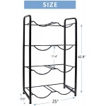 5 Gallon Water Bottle HolderBlack,4-Tier Water Jug Holder Storage Rack for 8 Bottles，4 Trays Heavy Duty Water Jug Organizer of Carbon Steel with Protect Floors Save Space for Office Kitchen.