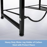 5 Gallon Water Bottle HolderBlack,4-Tier Water Jug Holder Storage Rack for 8 Bottles，4 Trays Heavy Duty Water Jug Organizer of Carbon Steel with Protect Floors Save Space for Office Kitchen.