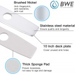 BWE Sink Hole Cover Deck Plate Matching Kitchen Sink Faucet Single Hole or Bathroom Faucet 1-3 Hole Brushed Nickel 10 Inch Escutcheon Stainless Steel Faucet Plate Basin Vanity Sink