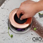 COOK WITH COLOR Set of 2 Sink Strainers -Flexible Silicone Kitchen Sink Drainers Traps Food Debris and Prevents Clogs Large Wide 4.5’ Diameter Rim – Black and Copper