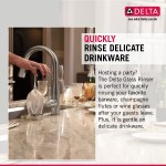 Delta Faucet Glass Rinser for Kitchen Sinks Kitchen Sink Accessories Bar Glass Rinser SpotShield Stainless GR150-SP