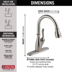 Delta Faucet Leland Brushed Nickel Kitchen Faucet Kitchen Faucets with Pull Down Sprayer Kitchen Sink Faucet Faucet for Kitchen Sink Magnetic Docking Spray Head SpotShield Stainless 9178-SP-DST