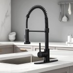 DJS Kitchen Faucets with Pull Down Sprayer Faucet for Kitchen Sink Brass Black Single Handle Single Lever High Arc Spring Faucet with Deck Plate for 1 or 3 Holes Sinks. Matte Black